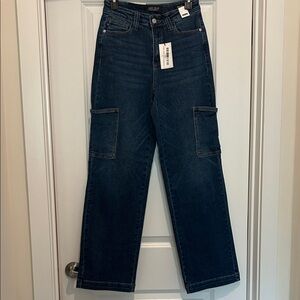 Judy Blue Wide Leg Cargo Denim Jeans